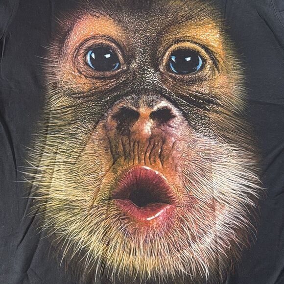 Adult Unisex Black Short Sleeve Chimpanzee T-Shirt Size L NEW - Picture 7 of 10